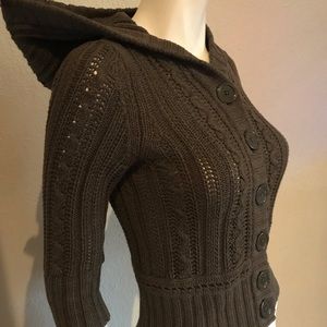 Deep Green Knit Hoodie